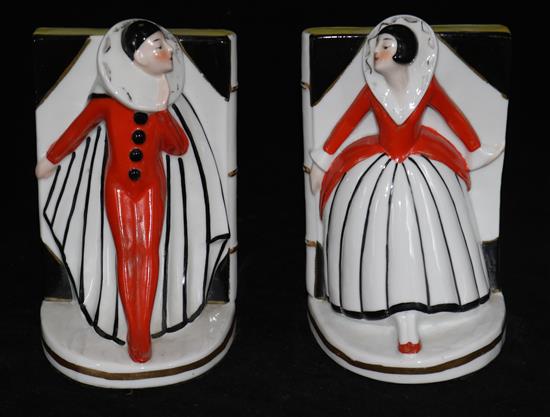 A pair of Art Deco figural deco bookends